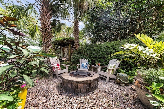 2066 Wappoo Dr, Charleston, SC 29412 - view of patio / terrace featuring an outdoor fire pit