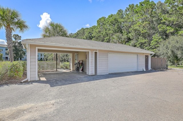 view of garage