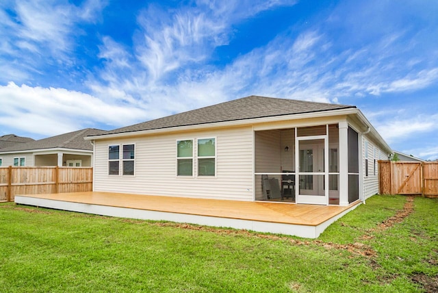 513 Donnas View Way, Summerville, SC 29486 - rear view of property with a sunroom and a wooden deck
