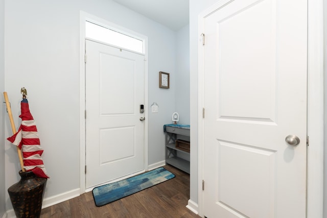 foyer featuring dark hardwood / wood-style floors