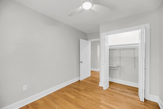 31 Lyttleton St, Charleston, SC 29407 - unfurnished bedroom with light wood finished floors, a closet, baseboards, and ceiling fan