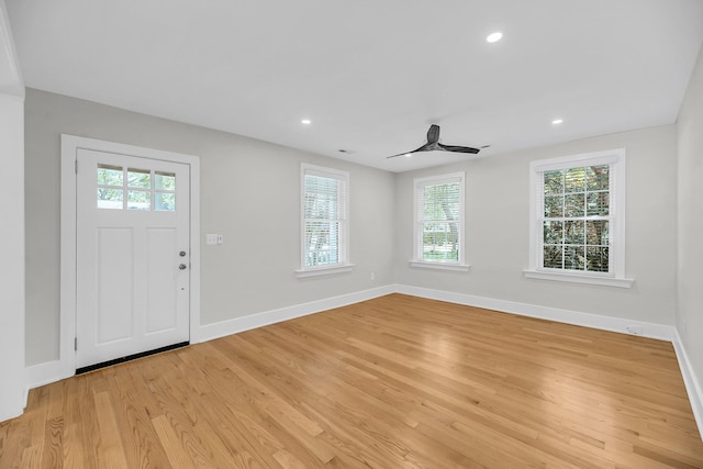 31 Lyttleton St, Charleston, SC 29407 - foyer featuring ceiling fan, light wood-type flooring, healthy amount of natural light, baseboards, and recessed lighting