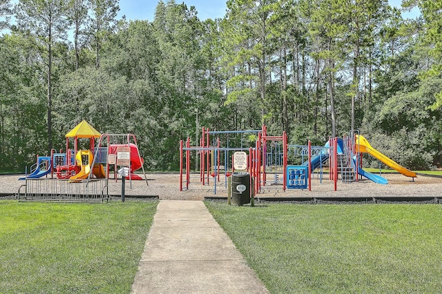 community playground with a yard