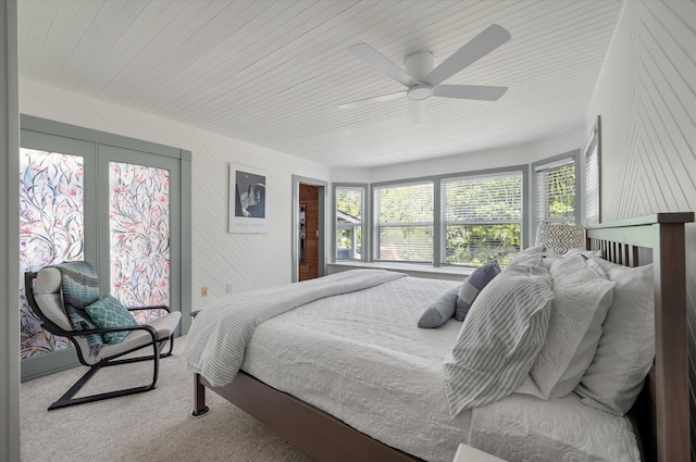 2619 Buccaneer Rd, Isle Of Palms, SC 29451 - carpeted bedroom featuring ceiling fan and wood ceiling