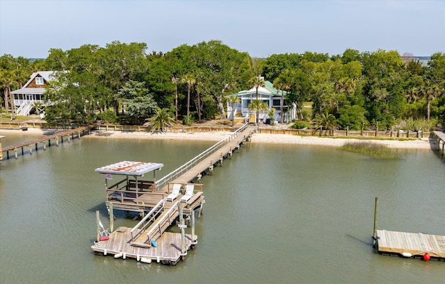 2619 Buccaneer Rd, Isle Of Palms, SC 29451 - dock area featuring a water view and view of scattered trees