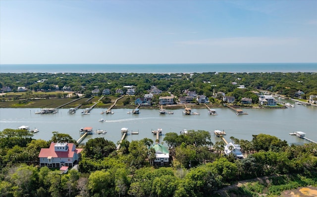 2619 Buccaneer Rd, Isle Of Palms, SC 29451 - bird's eye view of a large body of water and a tree filled landscape