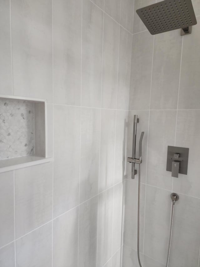 interior details with tiled shower