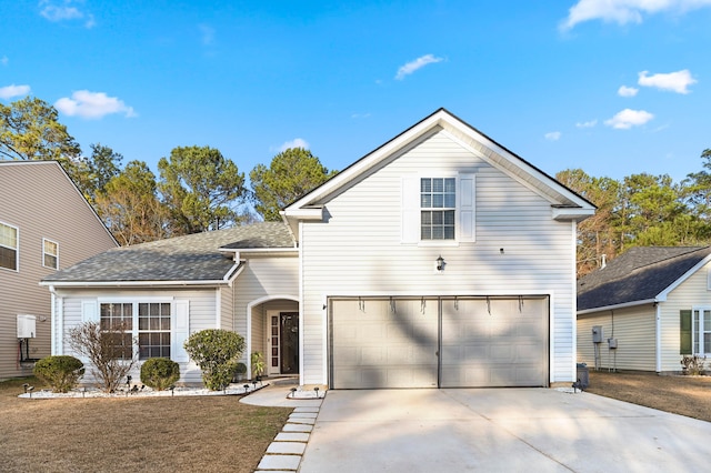 view of property with a garage