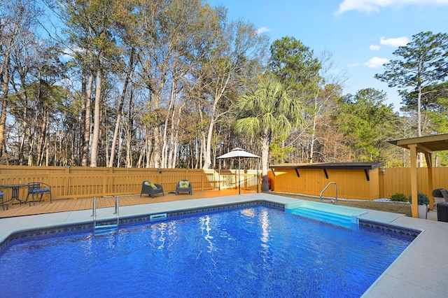 view of pool featuring a deck