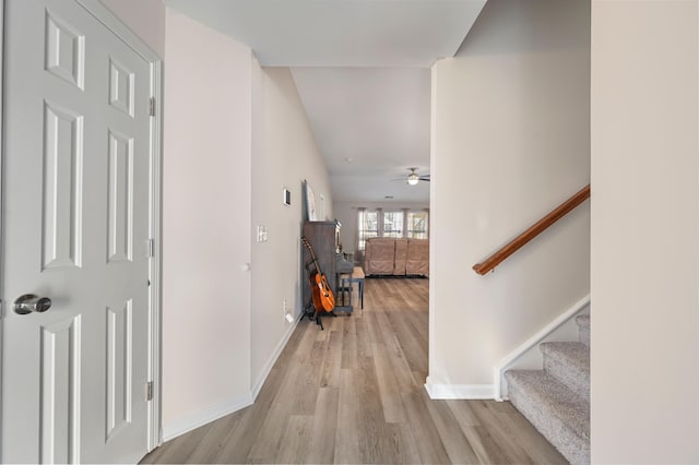 corridor featuring light hardwood / wood-style floors