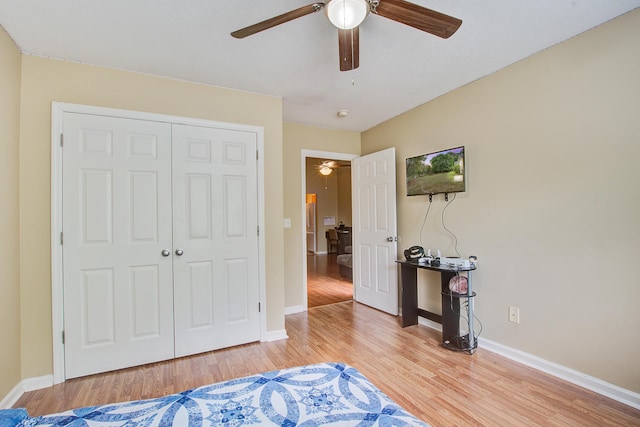 7896 Montview Rd, North Charleston, SC 29418 - bedroom featuring light wood-style floors, baseboards, and a closet