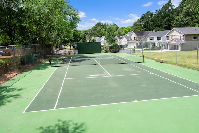 7896 Montview Rd, North Charleston, SC 29418 - view of tennis court featuring fence and a residential view