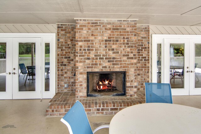 7896 Montview Rd, North Charleston, SC 29418 - view of patio with french doors and a fireplace
