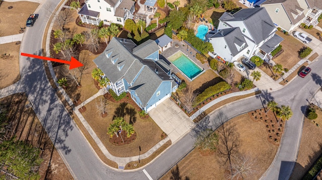 birds eye view of property featuring a residential view