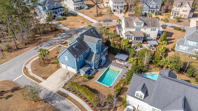 drone / aerial view featuring a residential view