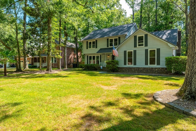 view of front of property with a front yard