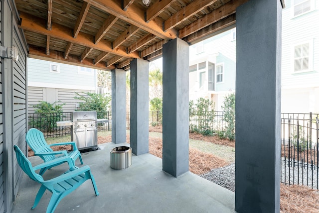 view of patio with grilling area