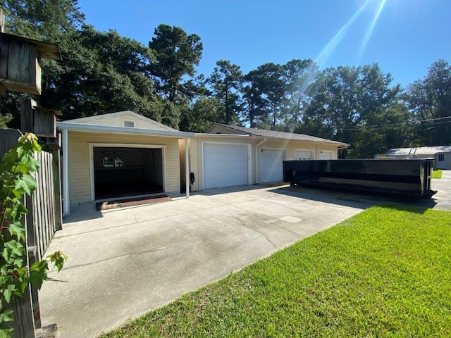 view of side of property with a yard