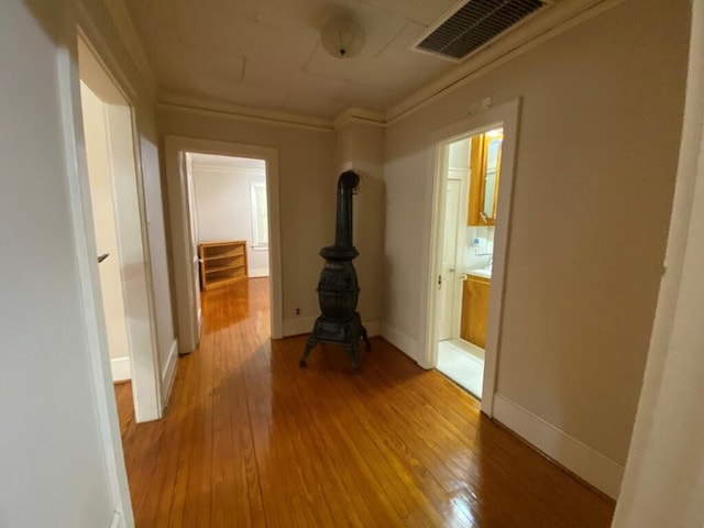 hallway featuring hardwood / wood-style flooring