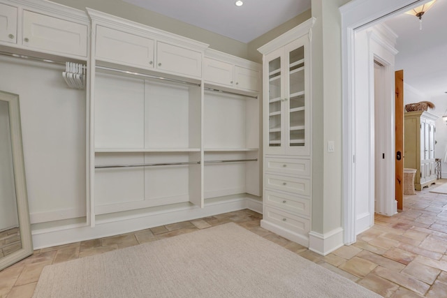 view of walk in closet