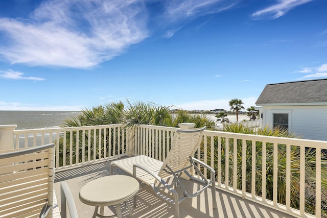 balcony with a water view