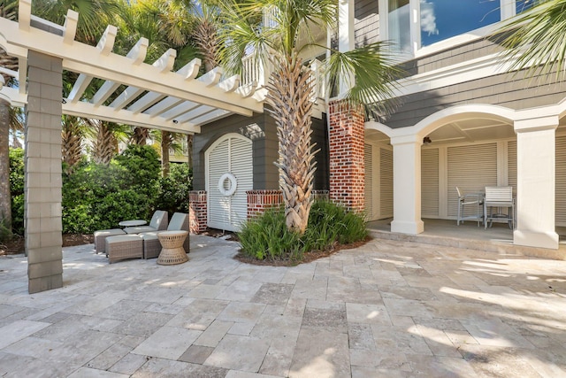 view of patio with a pergola