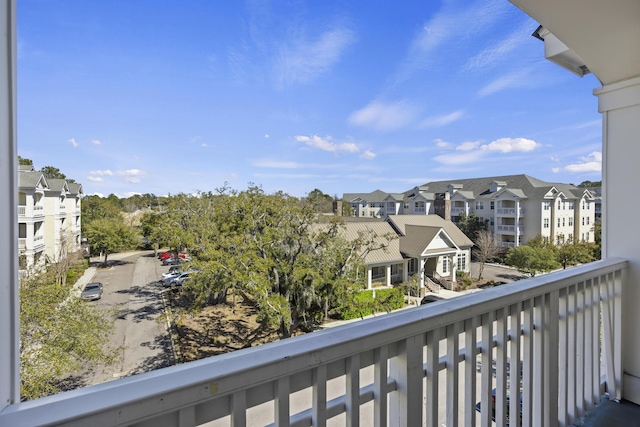 balcony featuring a residential view