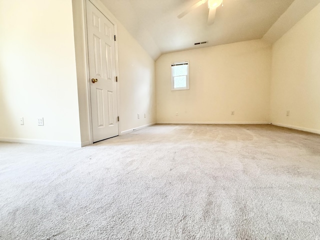 209 Myrtlewood Dr, Santee, SC 29142 - unfurnished bedroom featuring lofted ceiling, light carpet, and a ceiling fan