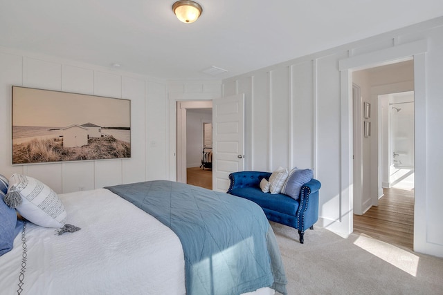 bedroom featuring light wood-type flooring