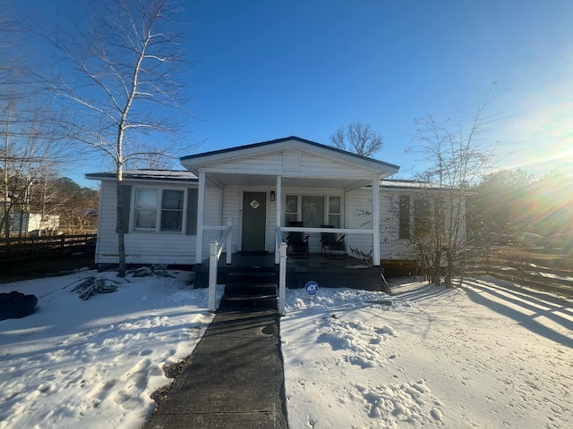 view of front of home featuring covered porch