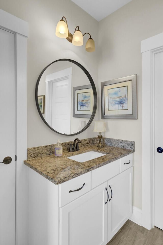 345 Turnstone St, Mount Pleasant, SC 29464 - bathroom with vanity, baseboards, and wood finished floors