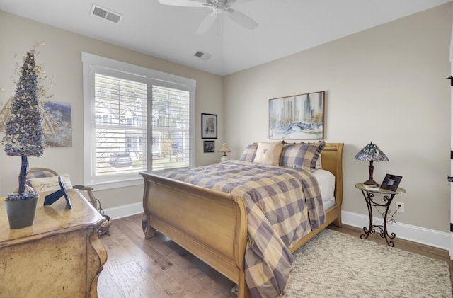 345 Turnstone St, Mount Pleasant, SC 29464 - bedroom with baseboards, ceiling fan, visible vents, and wood finished floors