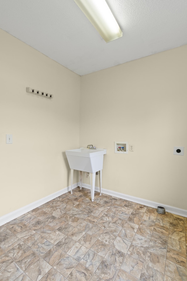 331 Kinard St, Orangeburg, SC 29118 - washroom with hookup for an electric dryer, hookup for a washing machine, and stone finish flooring