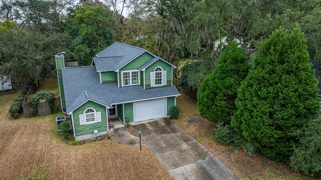 view of front of house with a garage