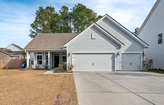 view of front facade featuring a garage