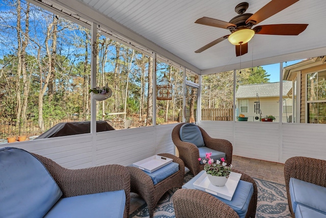 view of sunroom