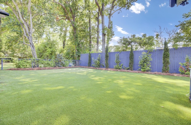 view of yard featuring fence