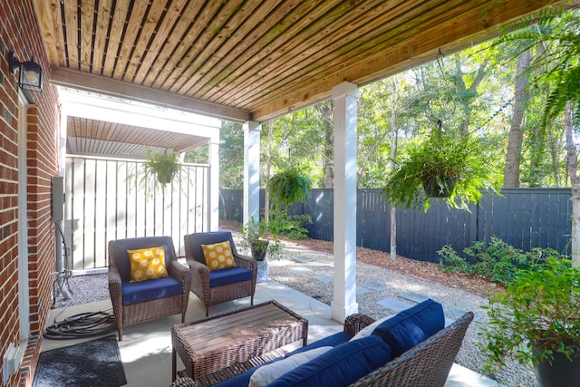 view of patio / terrace with an outdoor hangout area