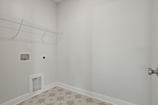 laundry room with washer hookup and hookup for an electric dryer