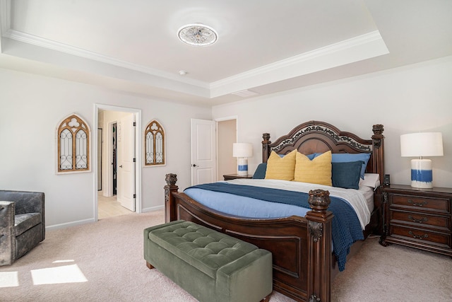 121 Cherry Grv, Summerville, SC 29483 - bedroom featuring a tray ceiling, carpet, ornamental molding, and baseboards