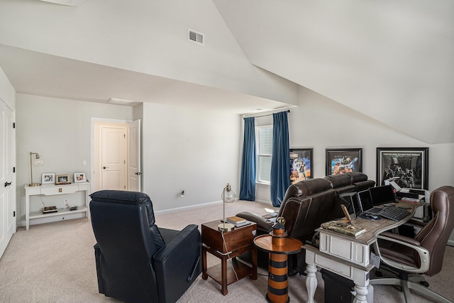 121 Cherry Grv, Summerville, SC 29483 - office space featuring light colored carpet, high vaulted ceiling, and baseboards