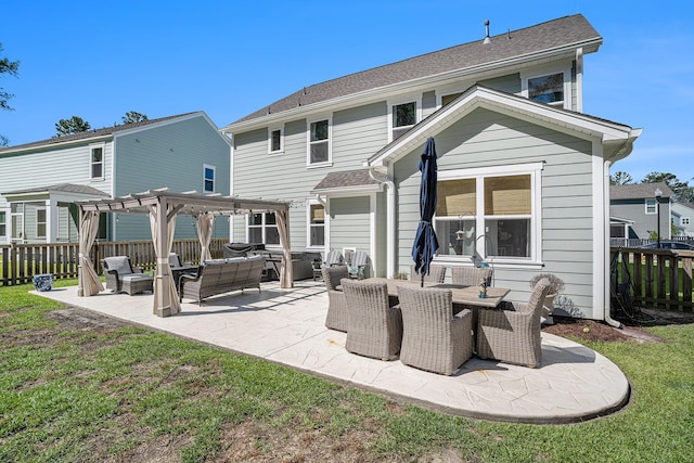 121 Cherry Grv, Summerville, SC 29483 - back of property featuring an outdoor living space, a pergola, and a patio