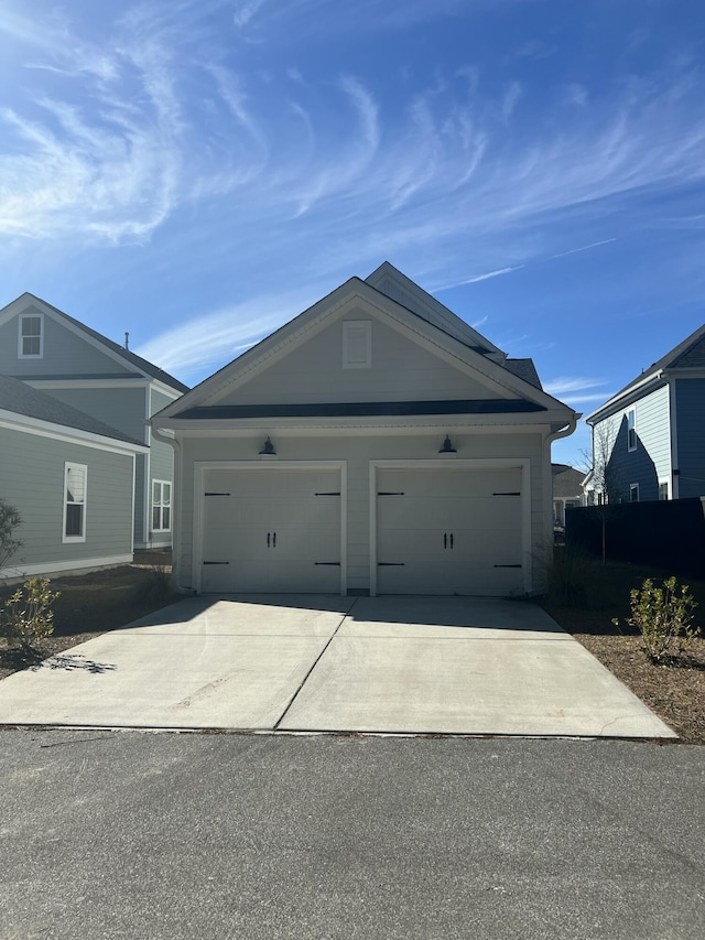 exterior space featuring a garage