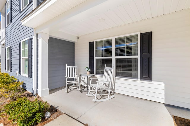 view of patio with a porch