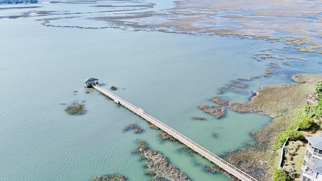 aerial view of a large body of water