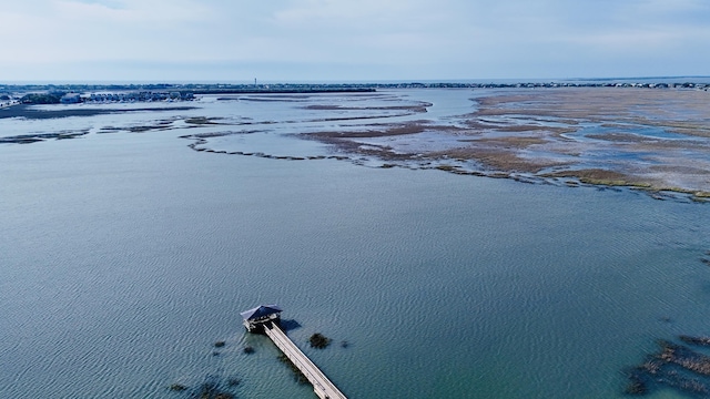 aerial view of a nearby body of water