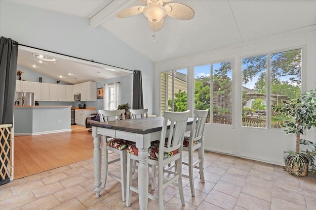 3486 Ashwycke St, Mount Pleasant, SC 29466 - dining room with ceiling fan and light stone finish floors
