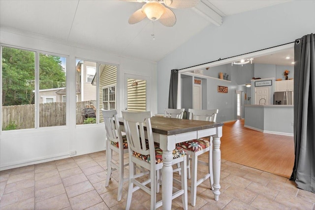 3486 Ashwycke St, Mount Pleasant, SC 29466 - dining room with stone tile floors and ceiling fan