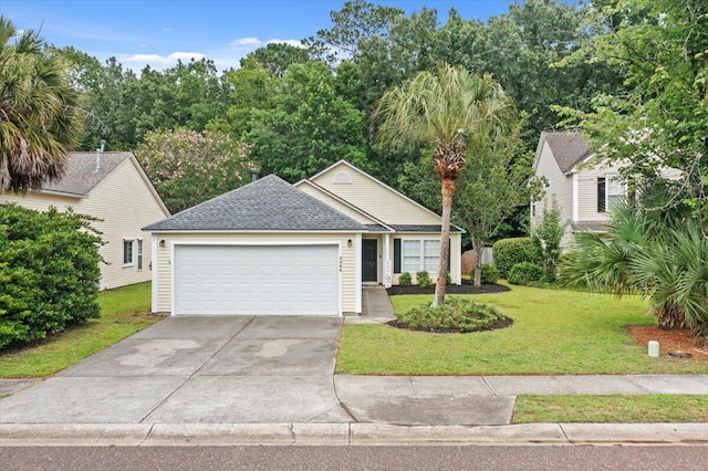 3486 Ashwycke St, Mount Pleasant, SC 29466 - view of front of house with a garage, driveway, a front yard, and a shingled roof