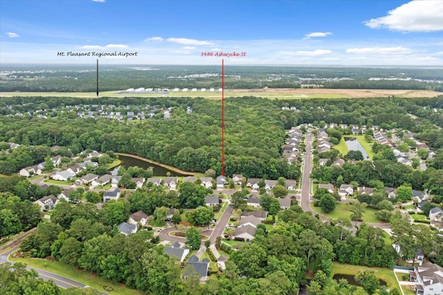 3486 Ashwycke St, Mount Pleasant, SC 29466 - aerial view of residential area with a tree filled landscape